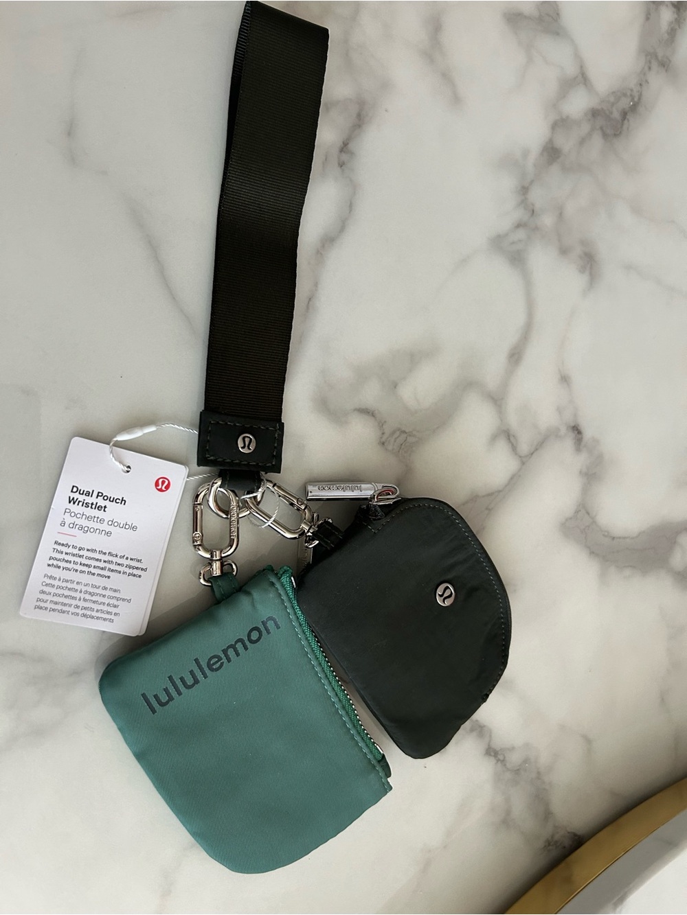 lululemon athletica Dual Pouch Wristlet in Teal and Black
